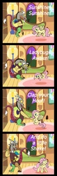 Size: 2362x7216 | Tagged: safe, artist:dragonblood6400, discord, fluttershy, draconequus, pegasus, pony, g4, asscord, butt shake, comic, cute, discute, duo, female, flutterbutt, fluttershy's cottage, male, maracas, musical instrument, shyabetes, sunshine sunshine