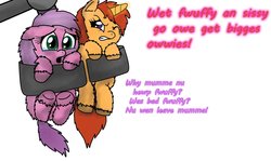 Size: 1024x610 | Tagged: safe, artist:inkiepie, fluffy pony, crying, fluffy pony foals, industrial handlers