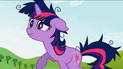 Size: 1280x719 | Tagged: safe, screencap, twilight sparkle, pony, unicorn, g4, lesson zero, female, mare, scrunchy face, unicorn twilight