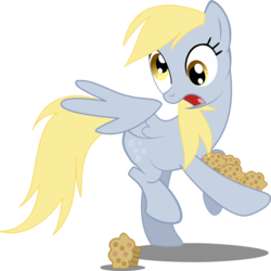 Size: 2000x2000 | Tagged: safe, artist:implatinum, derpy hooves, pegasus, pony, g4, female, food, mare, muffin, simple background, transparent background, vector