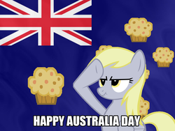 Size: 1024x768 | Tagged: safe, derpy hooves, pegasus, pony, g4, australia, australia day, female, flag, mare, rainbow dash salutes, solo