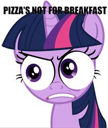 Size: 700x828 | Tagged: safe, twilight sparkle, g4, impact font, pizza's not for breakfast, special eyes, whitest kids you know