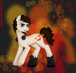 Size: 1000x965 | Tagged: safe, artist:paukenz, pony, boots, goatee, headphones, linux, open mouth, ponified, smiling, solo, ubuntu