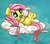 Size: 1000x881 | Tagged: safe, artist:atryl, angel bunny, fluttershy, pony, rabbit, g4, baby, baby pony, babyshy, cloud, cute, daaaaaaaaaaaw, diabetes, female, filly, filly fluttershy, foal, hnnng, hooves, pacifier, plushie, shyabetes, solo, underhoof, weapons-grade cute, younger