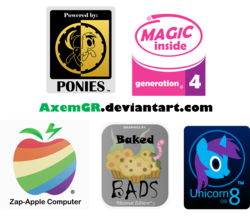 Size: 6000x5204 | Tagged: safe, artist:axemgr, pony, unicorn, absurd resolution, apple, baked bads, food, icon, intel, intel inside, zap apple