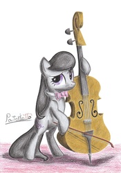 Size: 1627x2327 | Tagged: safe, artist:patoriotto, octavia melody, earth pony, pony, g4, cello, female, musical instrument, pixiv, sketch, solo, traditional art
