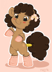 Size: 1097x1517 | Tagged: safe, artist:cynicalmoose, oc, oc only, oc:rice paddy, pony, bipedal, clothes, gloves, simple background, socks, solo