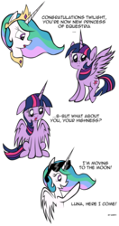 Size: 800x1512 | Tagged: safe, artist:kristysk, princess celestia, twilight sparkle, alicorn, pony, g4, comic, duo, duo female, female, mare, simple background, sunglasses, transparent background, twilight sparkle (alicorn)