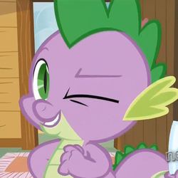 Size: 467x467 | Tagged: safe, screencap, spike, dragon, g4, just for sidekicks, season 3, cropped, male, solo, wink