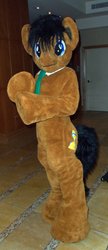 Size: 555x1280 | Tagged: safe, artist:atalonthedeer, doctor whooves, time turner, human, g4, fursuit, irl, irl human, photo