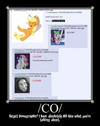 Size: 600x750 | Tagged: safe, applejack, fluttershy, pinkie pie, rarity, spike, g4, /mlp/, 4chan, 4chan screencap, frau blucher, igor, thread, young frankenstein