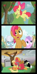 Size: 650x1300 | Tagged: safe, apple bloom, babs seed, diamond tiara, silver spoon, g4, how babs died