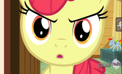 Size: 556x336 | Tagged: safe, apple bloom, rainbow dash, g4, just for sidekicks, balloon rainbow dash, hoers