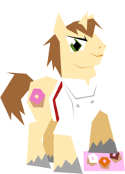 Size: 766x1062 | Tagged: safe, artist:dathings1, donut joe, pony, unicorn, g4, donut, male, simple background, solo, stallion, transparent background