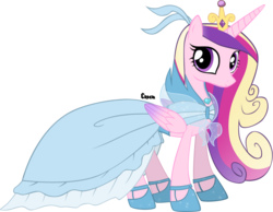 Size: 902x699 | Tagged: dead source, safe, artist:rhcp-cream, princess cadance, alicorn, pony, g4, clothes, dress, female, mare, simple background, solo, transparent background