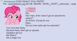 Size: 501x268 | Tagged: safe, pinkie pie, g4, season 3, /mlp/, 4chan, 4chan screencap, meta, trolling