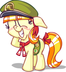 Size: 503x550 | Tagged: safe, artist:scrimpeh, tag-a-long, pony, g4, blushing, cute, eyes closed, female, filly guides, floppy ears, solo, thin mint