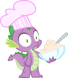 Size: 6000x6894 | Tagged: safe, artist:thorinair, spike, dragon, g4, just for sidekicks, absurd resolution, chef, chef's hat, faic, hat, male, simple background, solo, transparent background, vector, why