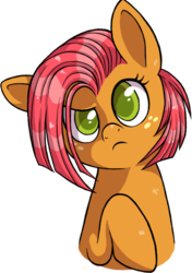 Size: 440x625 | Tagged: safe, artist:lambreakfast, babs seed, earth pony, pony, g4, bust, female, portrait, simple background, solo, transparent background