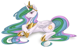 Size: 945x574 | Tagged: safe, artist:cielaart, princess celestia, pony, g4, cute, cutelestia, female, simple background, solo