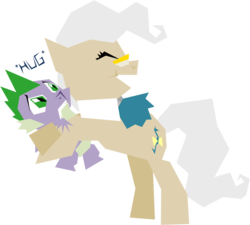 Size: 1188x1069 | Tagged: safe, artist:dathings1, mayor mare, spike, dragon, earth pony, pony, g4, baby, baby dragon, female, glasses, hug, mare, ship:spikemare, simple background, transparent background