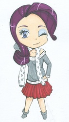 Size: 821x1449 | Tagged: safe, artist:kittynii, rarity, human, g4, chibi, humanized, solo