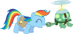 Size: 8191x3896 | Tagged: safe, artist:thatguy1945, rainbow dash, tank, pegasus, pony, tortoise, g4, just for sidekicks, absurd resolution, duo, nuzzling, simple background, snuggling, transparent background, vector