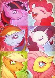 Size: 818x1158 | Tagged: safe, artist:cmaggot, applejack, fluttershy, pinkie pie, rainbow dash, rarity, twilight sparkle, g4, mane six