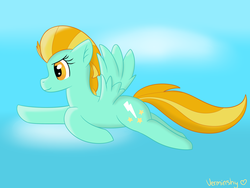 Size: 2000x1500 | Tagged: safe, artist:verminshy, lightning dust, pony, g4, background pony, sky, solo