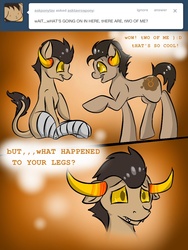 Size: 768x1024 | Tagged: safe, artist:asktavrospony, oc, ask, homestuck, ponified, tavros nitram