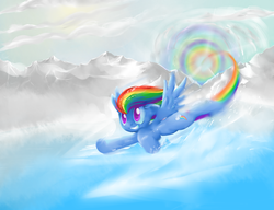 Size: 2600x2000 | Tagged: safe, artist:nac0n, rainbow dash, pony, g4, female, solo, sonic rainboom