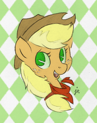 Size: 461x584 | Tagged: safe, artist:swiftcutter, applejack, earth pony, pony, g4, bandana, bust, female, portrait, solo