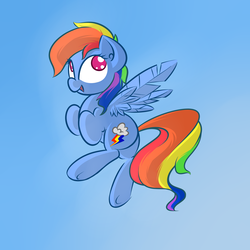 Size: 1700x1700 | Tagged: safe, artist:oblivinite, rainbow dash, pegasus, pony, g4, female, flying, gradient background, mare, solo