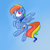 Size: 1700x1700 | Tagged: safe, artist:oblivinite, rainbow dash, pegasus, pony, g4, female, flying, gradient background, mare, solo