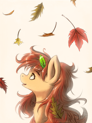 Size: 1280x1706 | Tagged: safe, artist:swaetshrit, oc, oc only, oc:autumn leaves, leaves