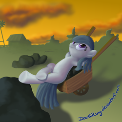 Size: 2000x2000 | Tagged: safe, artist:deathpwny, marble pie, g4, cart, rock farm