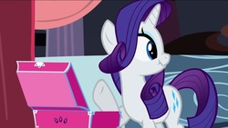 Size: 1136x640 | Tagged: safe, screencap, rarity, pony, g4, sweet and elite, female, scrunchy face, solo