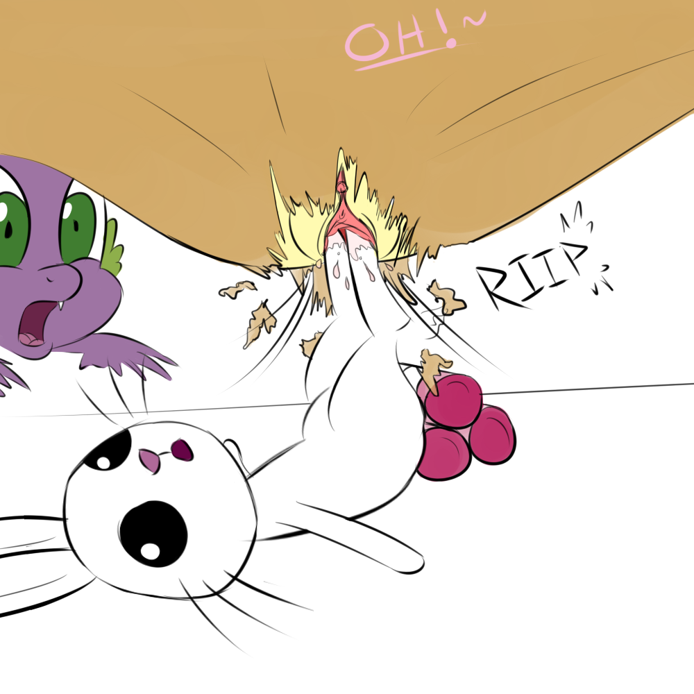 224994 - explicit, angel bunny, fluttershy, spike, dragon, pony, rabbit,  g4, just for sidekicks, animal, hair curlers, insertion, penetration, sex,  vagina, vaginal, vaginal insertion, wat - Derpibooru