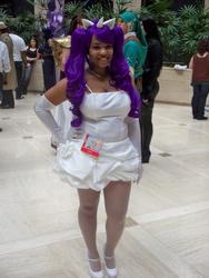 Size: 720x960 | Tagged: safe, rarity, human, g4, clothes, cosplay, costume, gloves, hand on hip, irl, irl human, long gloves, photo