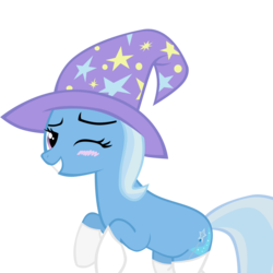 Size: 2000x2000 | Tagged: safe, artist:scootaloooo, trixie, g4, blushing, clothes, smiling, socks, wink