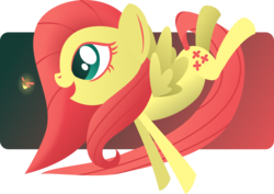 Size: 1500x1064 | Tagged: safe, artist:foxy-noxy, firefly, fluttershy, g4, happy, looking at something, side view, solo, spread wings, wings