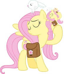 Size: 2042x2355 | Tagged: safe, edit, angel bunny, fluttershy, g4, just for sidekicks, recursion, simple background, vector, white background