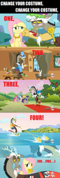 Size: 500x1472 | Tagged: safe, discord, fluttershy, g4, keep calm and flutter on, costume, hub logo, raise this barn