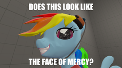 Size: 757x426 | Tagged: artist needed, safe, rainbow dash, g4, 3d, face of mercy, meme, nightmare fuel, source filmmaker, stage.bsp