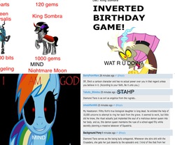 Size: 1200x1000 | Tagged: safe, discord, king sombra, rainbow dash, g4, meta, neighsayers everywhere, stahp, text