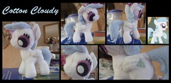 Size: 900x438 | Tagged: safe, artist:chibitigre, cotton cloudy, pony, g4, irl, photo, plushie, solo