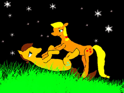 Size: 640x480 | Tagged: safe, artist:firekitty8, applejack, caramel, g4, female, male, ms paint, ship:carajack, shipping, straight