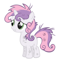 Size: 2704x2772 | Tagged: safe, artist:treez123, sweetie belle, pony, g4, just for sidekicks, my little pony: friendship is magic, female, messy mane, scrapes, simple background, solo, transparent background, vector