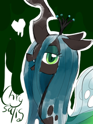 Size: 600x800 | Tagged: source needed, safe, artist:momo, queen chrysalis, changeling, changeling queen, g4, female, heart