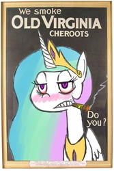 Size: 722x1080 | Tagged: safe, edit, princess celestia, pony, g4, cigar, female, solo